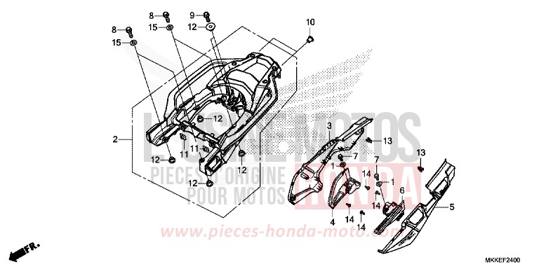 COUVERCLE LATERAL/PORTE-BAGAGE ARRIERE (CRF1000A/AL/D/DL) de Africa Twin GRAND PRIX RED (R380B) 2019